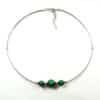 Collier malachite tubes argent