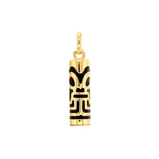 Pendentif Tiki "Force" en or et onyx