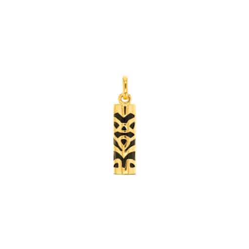 Pendentif Tiki "Sagesse" en or et onyx
