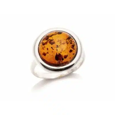 Bague ambre et argent