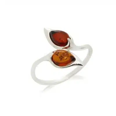 Bague ambre multicolore - 55