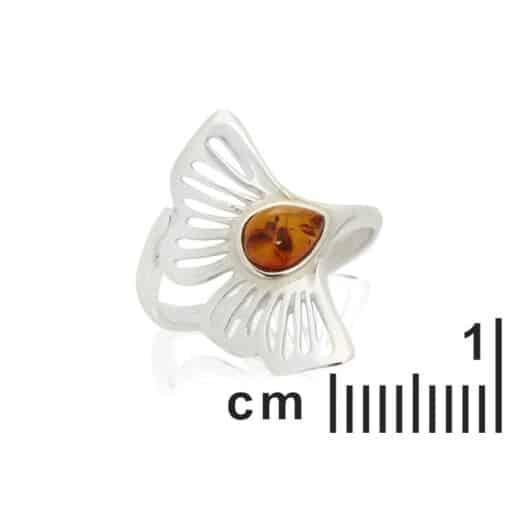 Bague ambre Ginkgo – Image 2