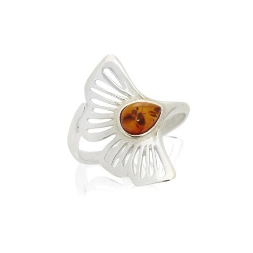 Bague ambre Ginkgo