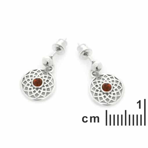 Boucles d’oreilles fleur de vie ambre – Image 2