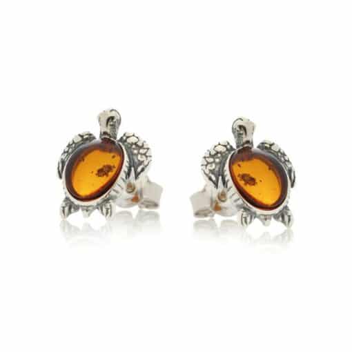 Boucles d’oreilles tortue ambre