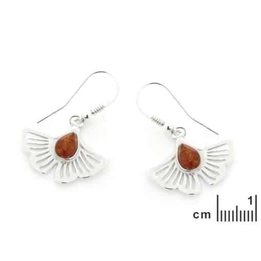Boucles d’oreilles ambre Ginkgo – Image 2