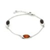 Bracelet ambre multicolore et argent