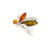 Broche ambre multicolore