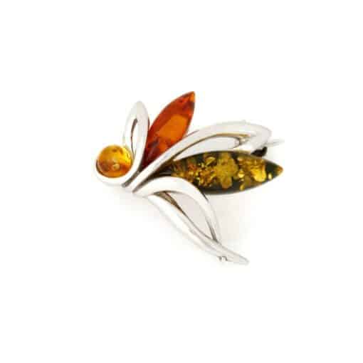 Broche ambre multicolore