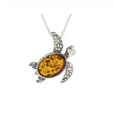 Pendentif ambre tortue