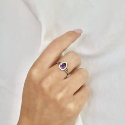 Bague améthyste et oxyde - 54