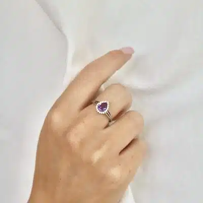 Bague améthyste et oxyde