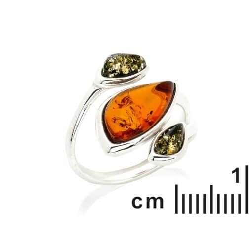 Bague ambre multicolore – Image 2