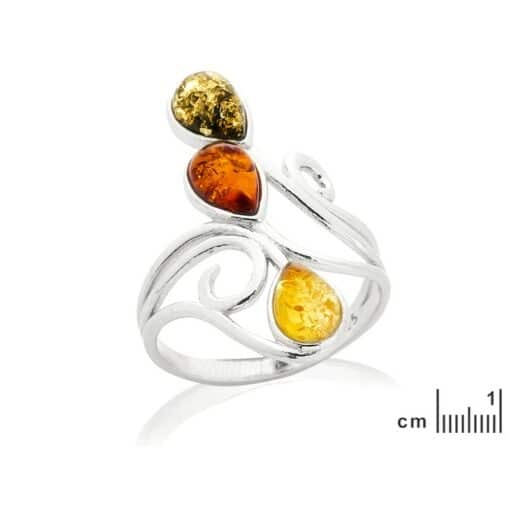 Bague ambre multicolore – Image 2