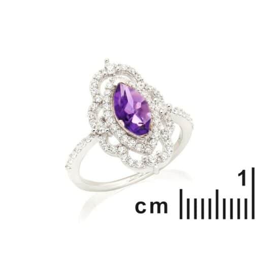 Bague améthyste et oxyde