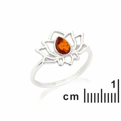 Bague ambre lotus – Image 4