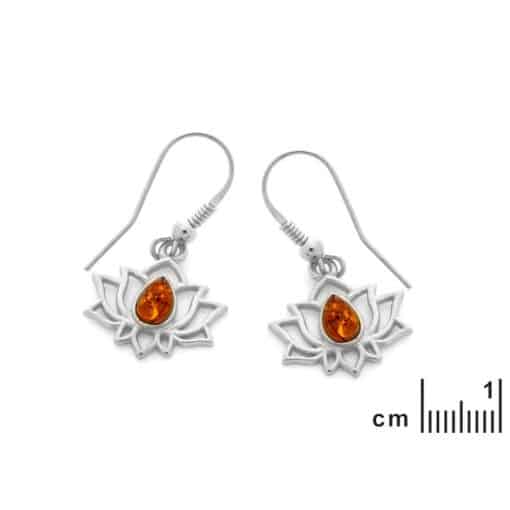 Boucles d’oreilles lotus ambre – Image 2