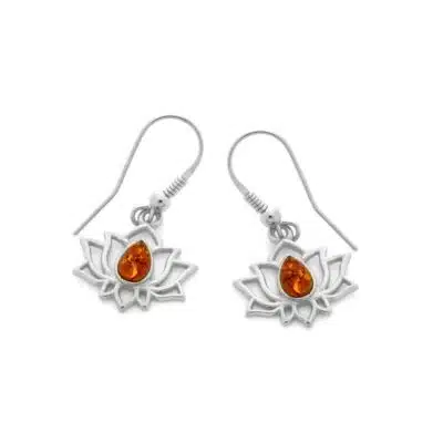 Boucles d’oreilles lotus ambre