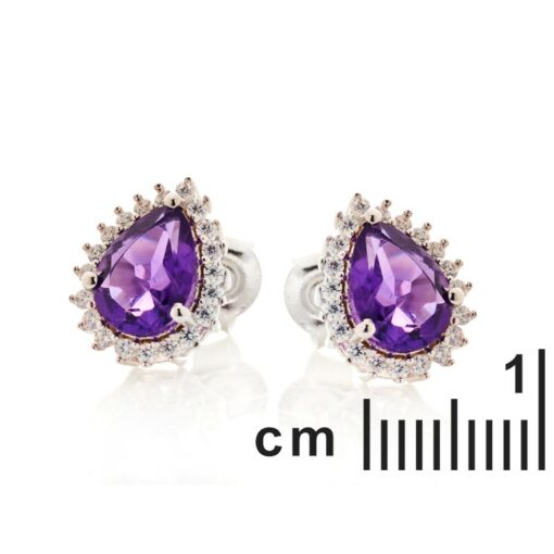 Boucles d’oreilles améthyste et oxyde – Image 2