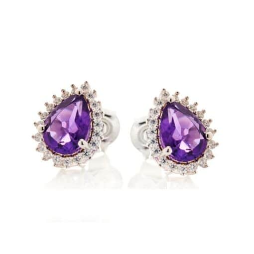Boucles d’oreilles améthyste et oxyde