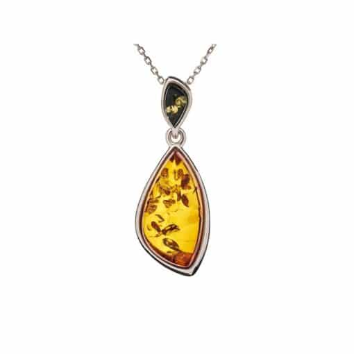 Pendentif ambre bicolore