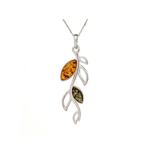 Pendentif ambre bicolore