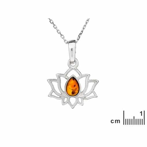 Pendentif ambre lotus – Image 2