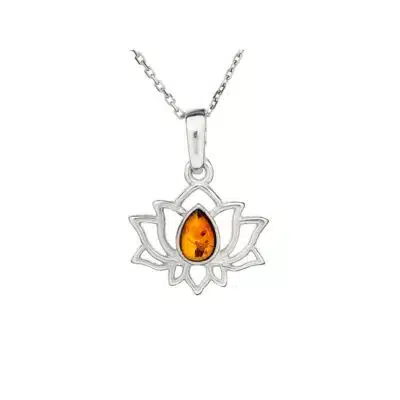 Pendentif ambre lotus