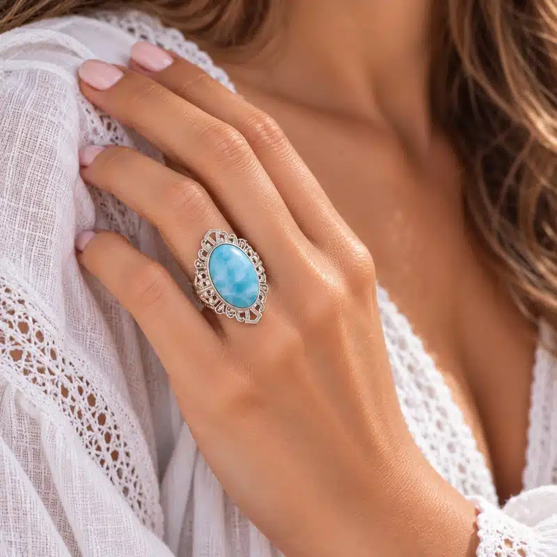 Bague larimar - Esmeralda – Image 2