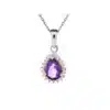 Pendentif améthyste et oxyde de zirconium