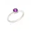 Bague améthyste et argent rhodié