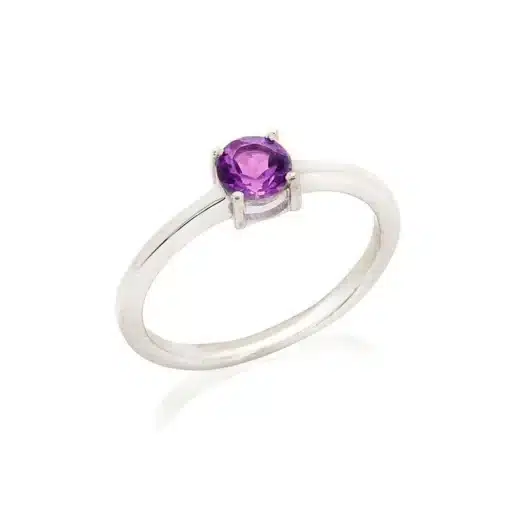 Bague améthyste et argent rhodié