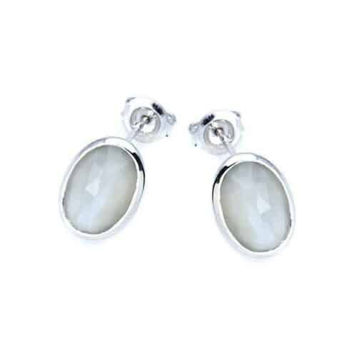 Clous d'oreilles pierre de lune