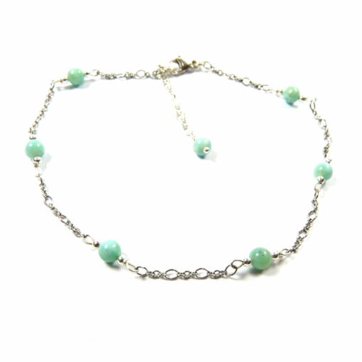 Chaîne de cheville larimar et argent
