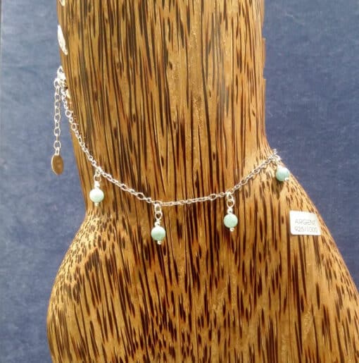 Chaîne de cheville larimar et argent – Image 2