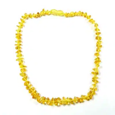 Collier enfant en ambre baroque citron