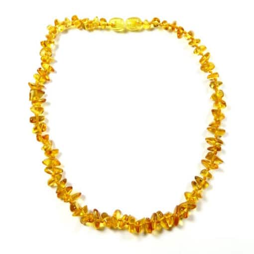Collier enfant en ambre baroque miel