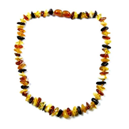 Collier enfant en ambre baroque multicolore