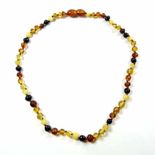 Collier enfant en ambre multicolore