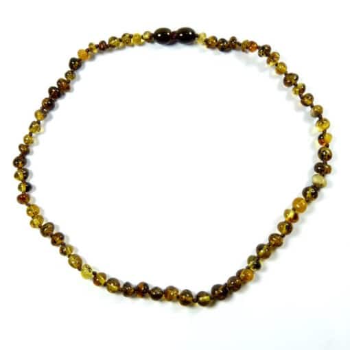 Collier enfant en ambre vert