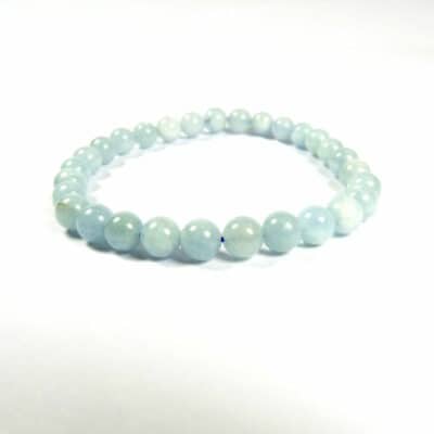 Bracelet aigue-marine 6 mm