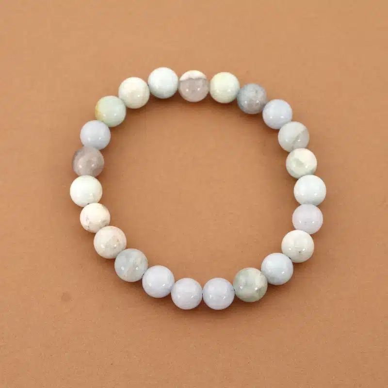 Bracelet aigue-marine 8 mm – Image 2