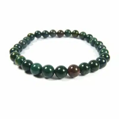 Bracelet jaspe héliotrope 6 mm