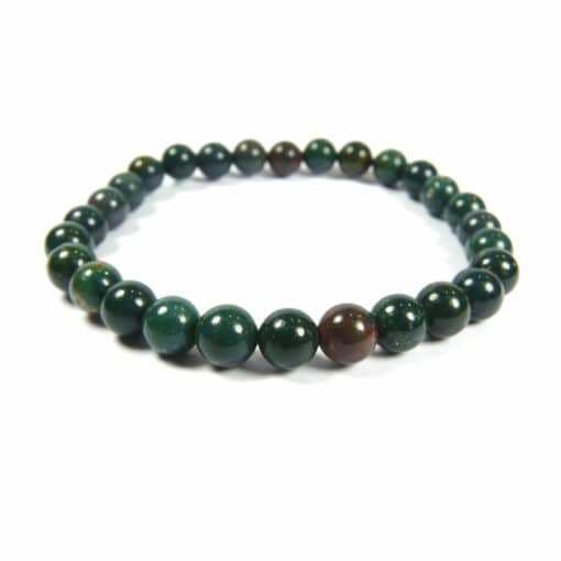 Bracelet jaspe héliotrope 6 mm