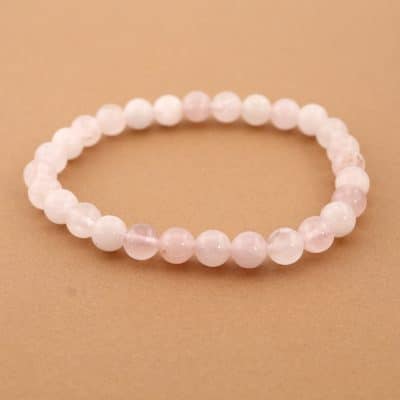 Bracelet quartz rose 6 mm
