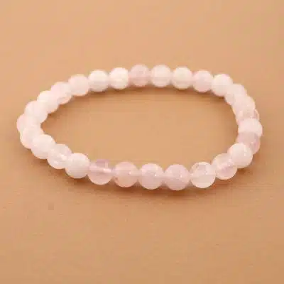 Bracelet quartz rose 6 mm