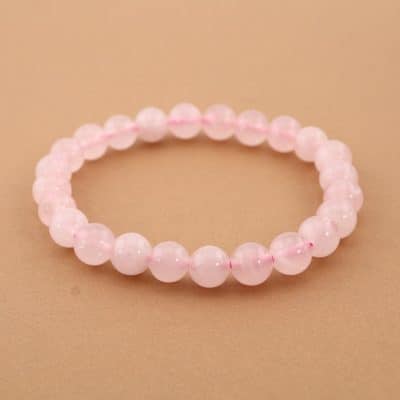 Bracelet quartz rose 8 mm