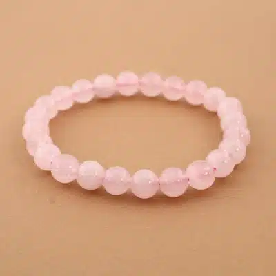 Bracelet quartz rose 8 mm