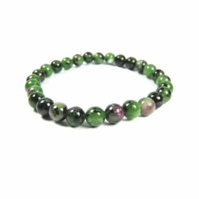 Bracelet zoïsite rubis 6 mm