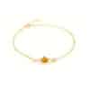 Bracelet ambre argent doré ginkgo
